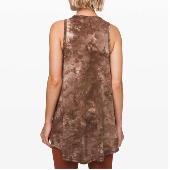 Lululemon Long for Length Tank Diamond Dye Pink Bliss Spanish Oak Medium Tie Dye - Picture 2 of 9